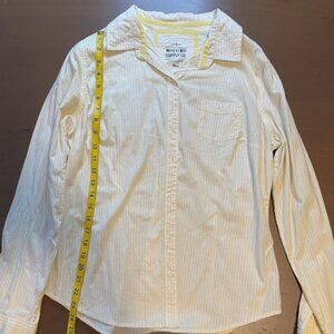 Mossimo Long Sleeve Button Down, Dress Shirt: Color: Yellow & White; Size: Large